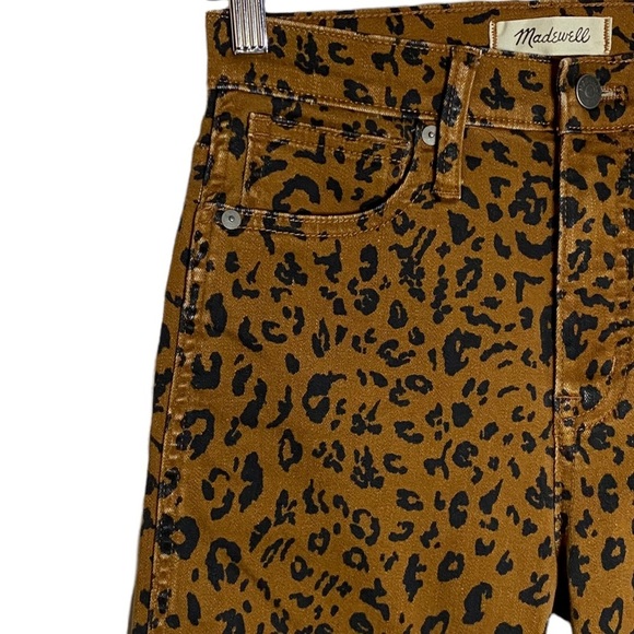 Madewell Stovepipe Leopard Print Jeans High Rise Straight Leg 24 Brown Black - Picture 6 of 16